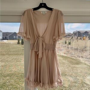 Tie-Front Blush Dress